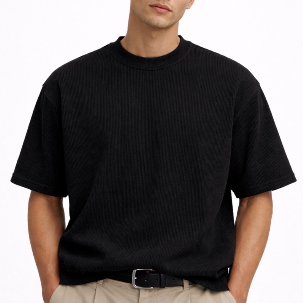 Zara Ribbed Short Sleeve Tee, Size S